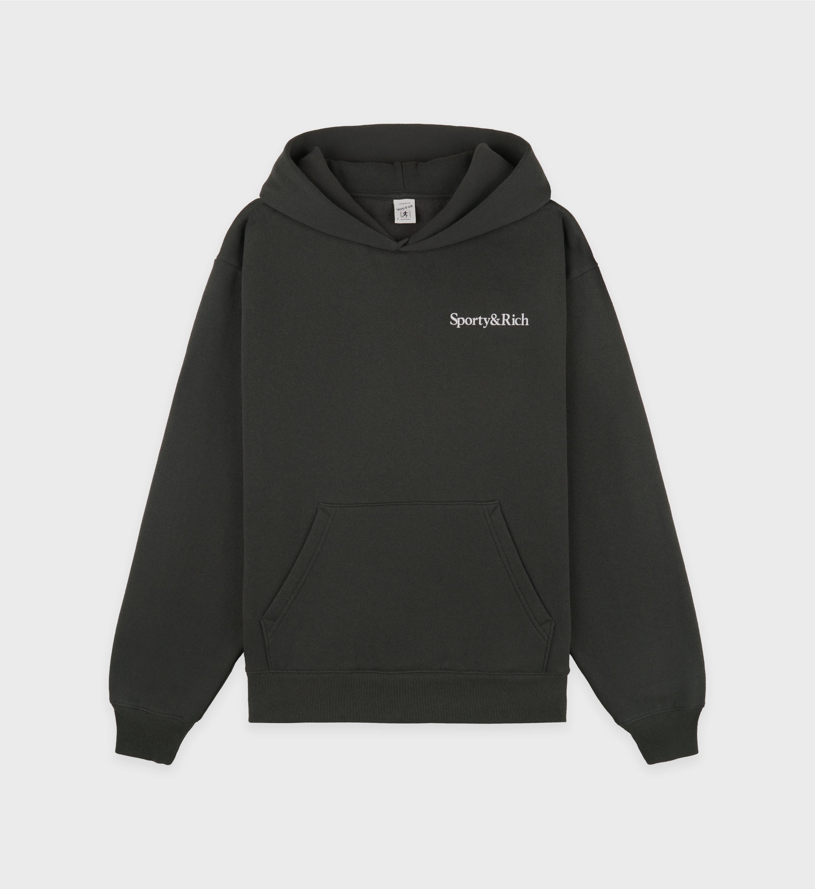 Health Is Wealth Soft Hoodie - Faded Black/White