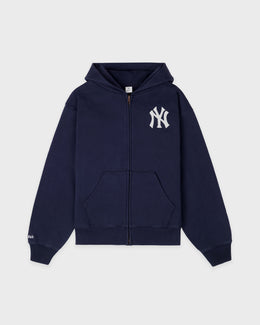 Heritage Yankees Serif Zip Hoodie - Navy/White