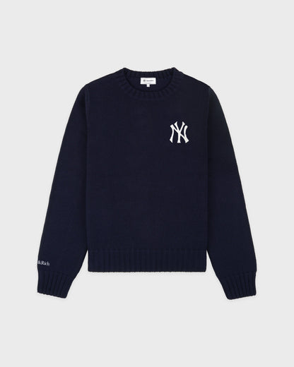 Heritage Yankees Serif Knitted Sweater - Navy/Ecru