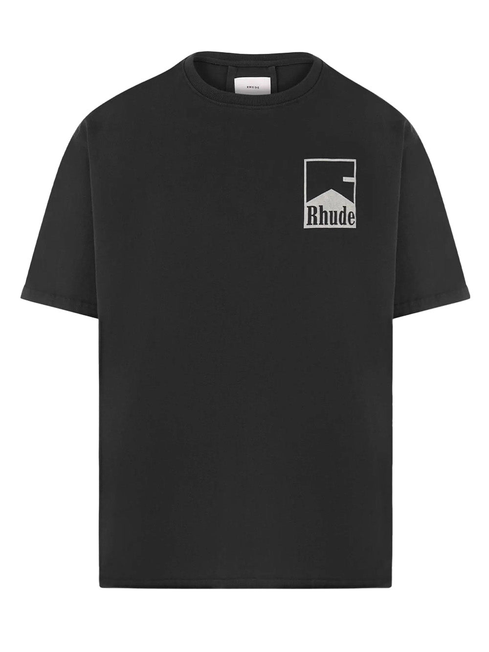 Rhude Chevron Printed Boxy Fit T-Shirt in Black