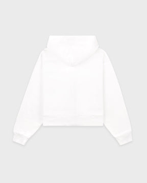 Homerun Cropped Zip Hoodie - White