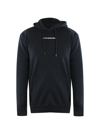 Love Moschino Plain Logo Black Hoodie