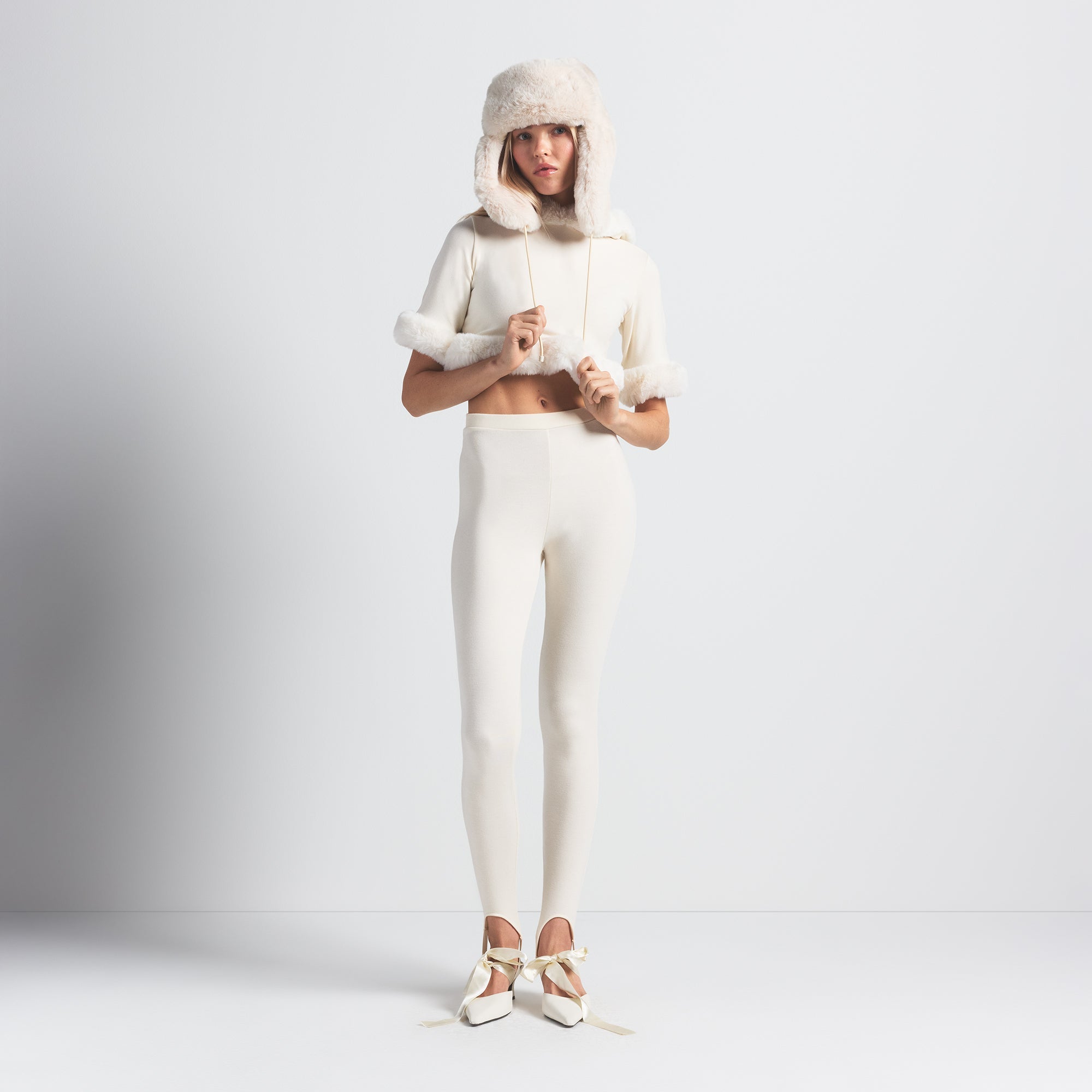 FAUX FUR TRAPPER HAT | EGRET