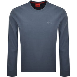 HUGO Austin Long Sleeved T Shirt Blue