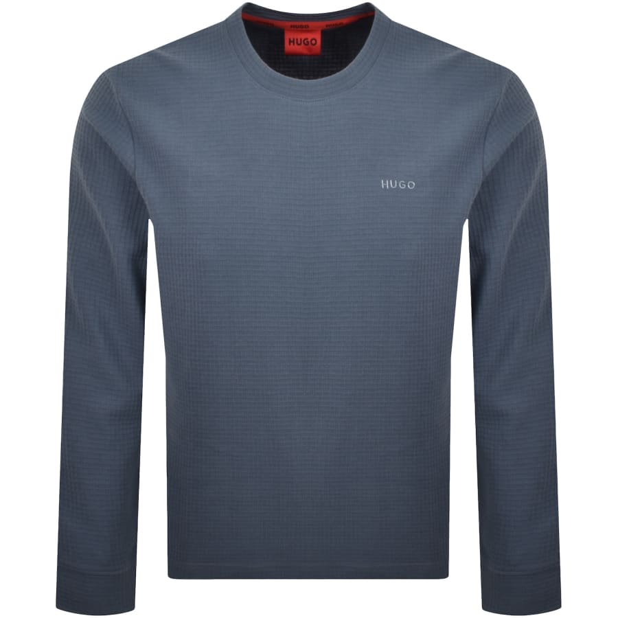 HUGO Austin Long Sleeved T Shirt Blue