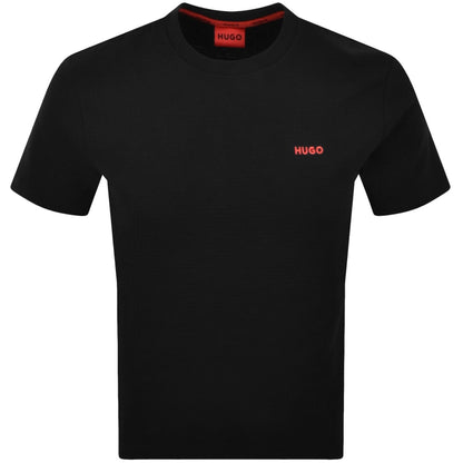 HUGO Austin Waffle T Shirt Black