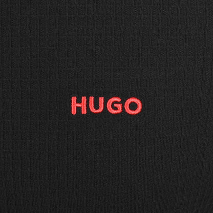 HUGO Austin Waffle T Shirt Black