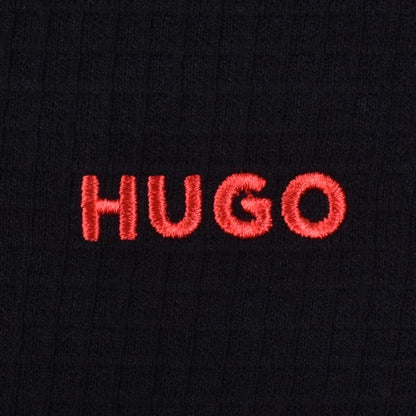 HUGO Austin Waffle T Shirt Black