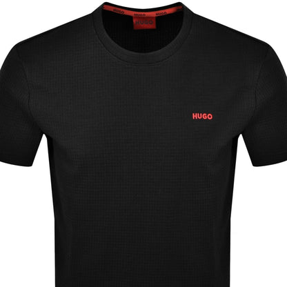 HUGO Austin Waffle T Shirt Black