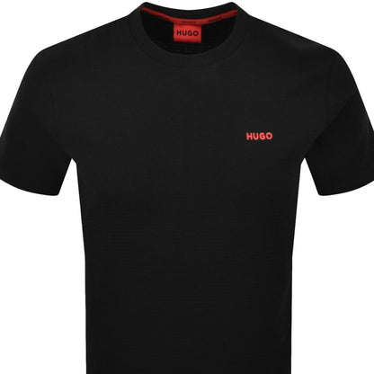 HUGO Austin Waffle T Shirt Black