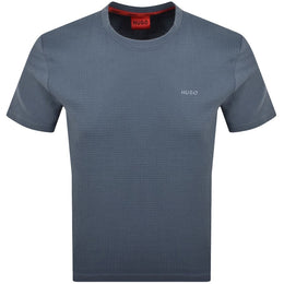 HUGO Austin Waffle T Shirt Blue