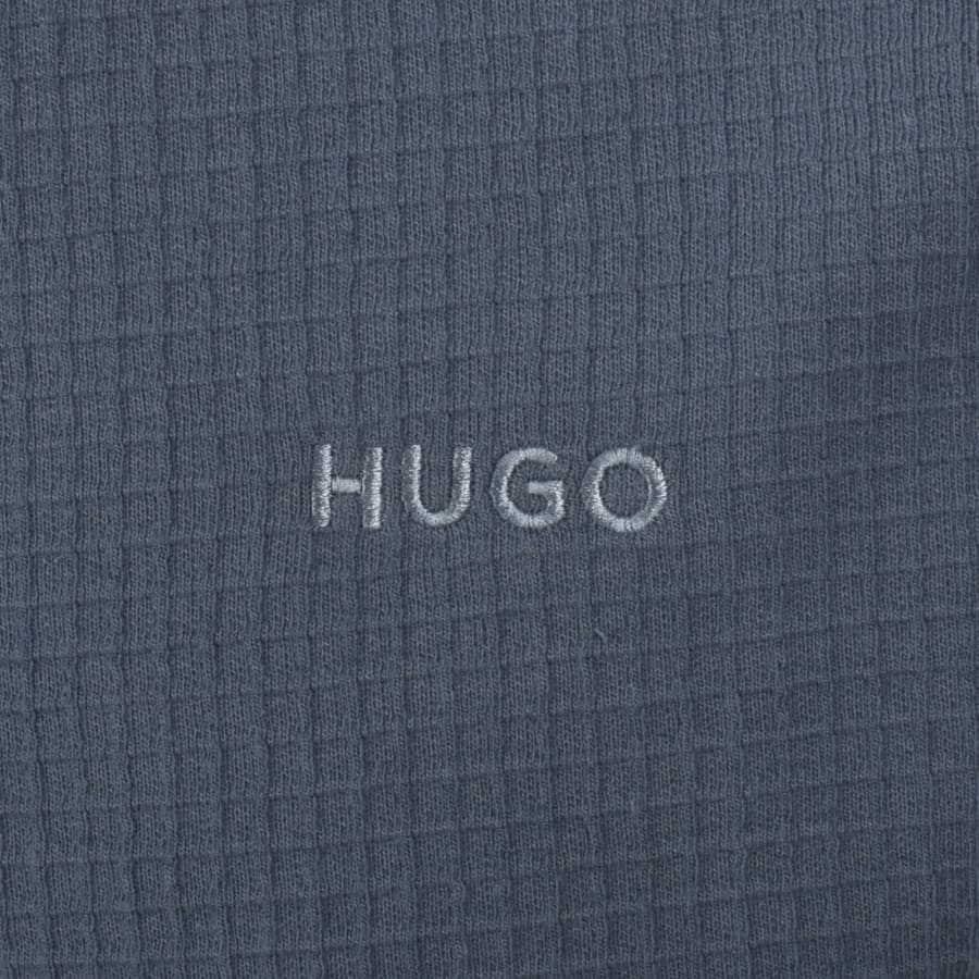 HUGO Austin Waffle T Shirt Blue