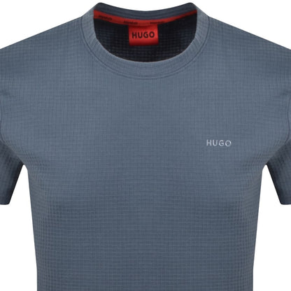 HUGO Austin Waffle T Shirt Blue