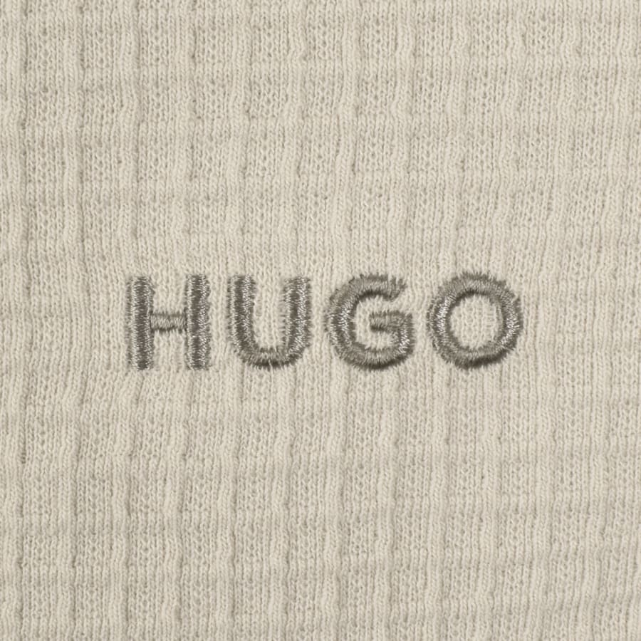 HUGO Austin Waffle T Shirt Cream