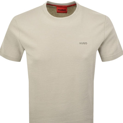 HUGO Austin Waffle T Shirt Cream