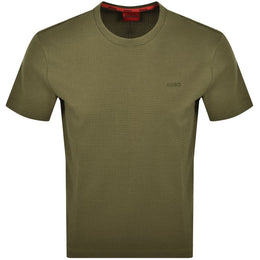 HUGO Austin Waffle T Shirt Green