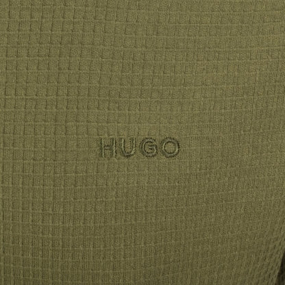 HUGO Austin Waffle T Shirt Green