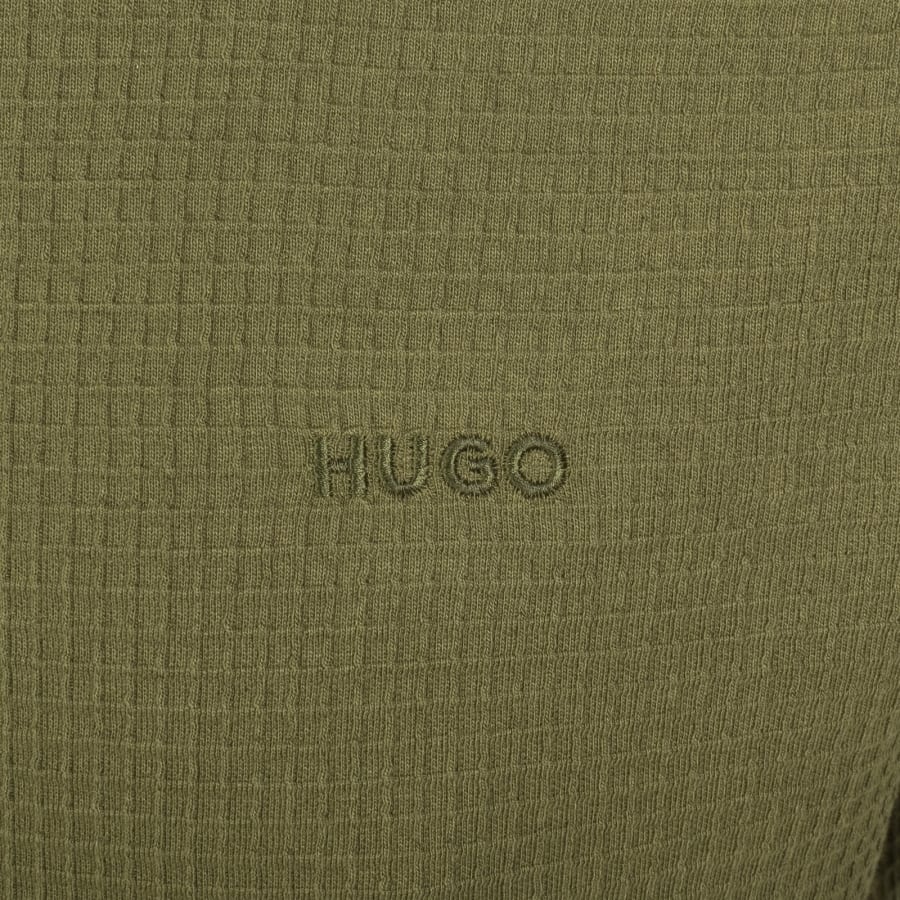 HUGO Austin Waffle T Shirt Green
