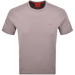 HUGO Austin Waffle T Shirt Pastel Pink
