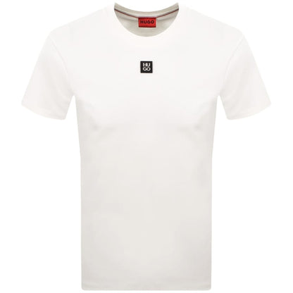 HUGO Dalile Stacked Logo T Shirt Natural White