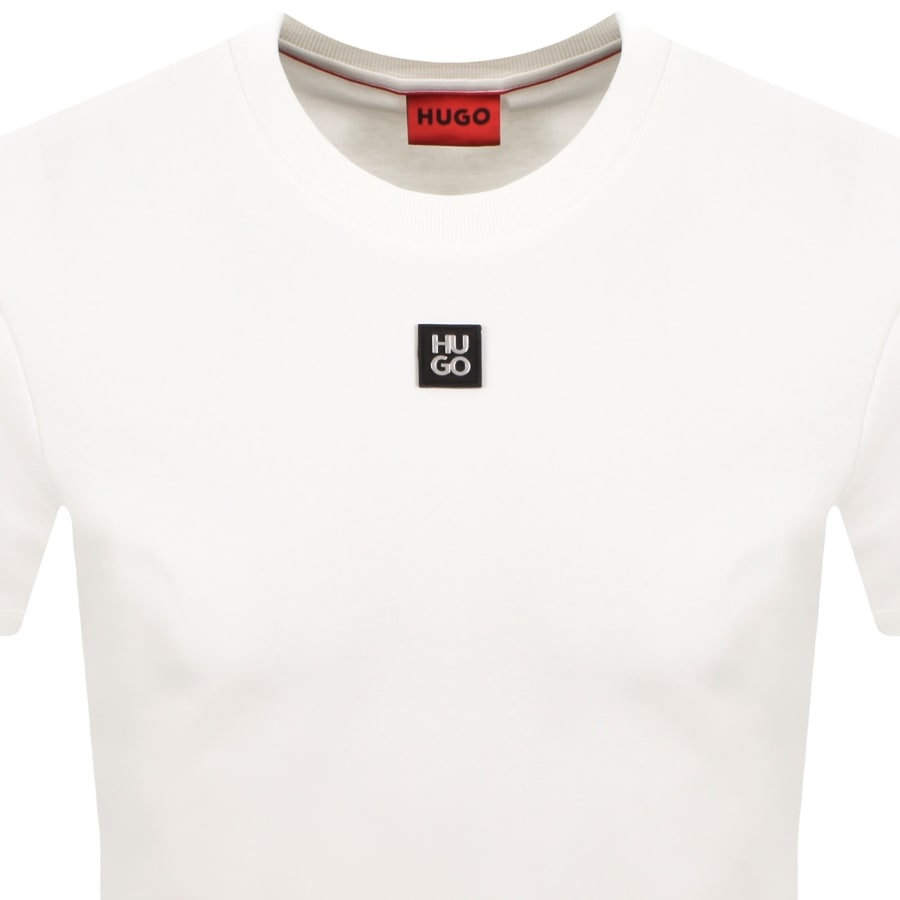 HUGO Dalile Stacked Logo T Shirt Natural White