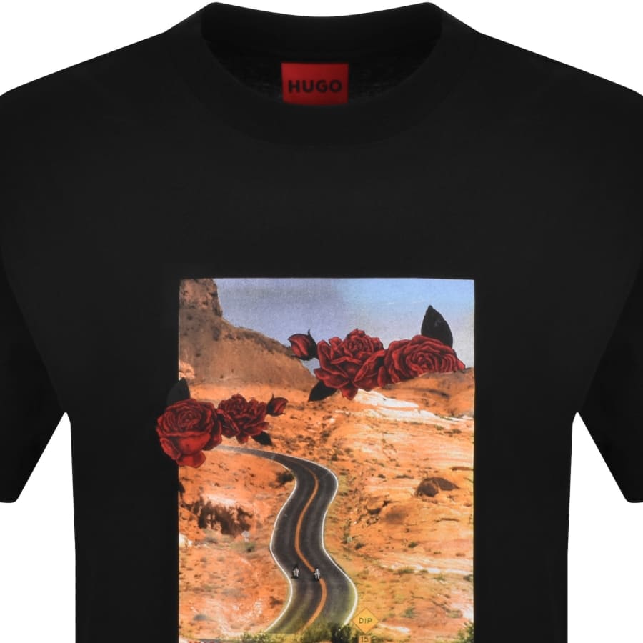 HUGO Dikerd Crew Neck T Shirt Black