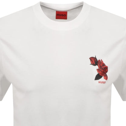 HUGO Dikerd Crew Neck T Shirt White