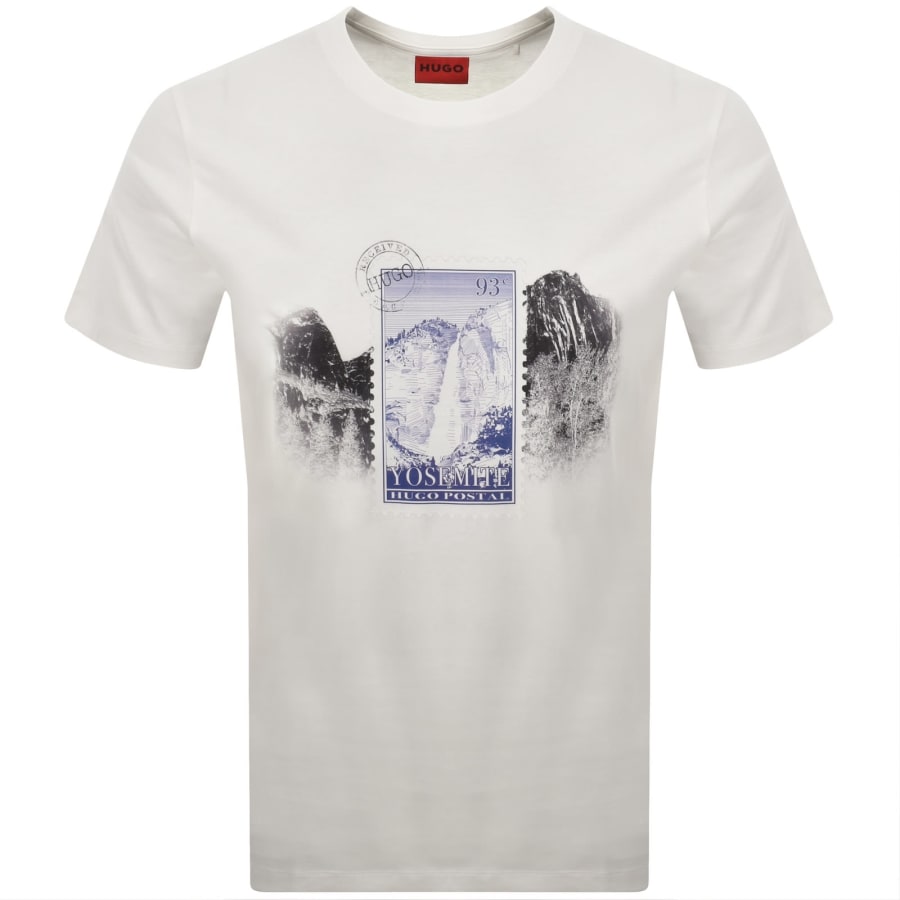 HUGO Divalis Crew Neck T Shirt Off White