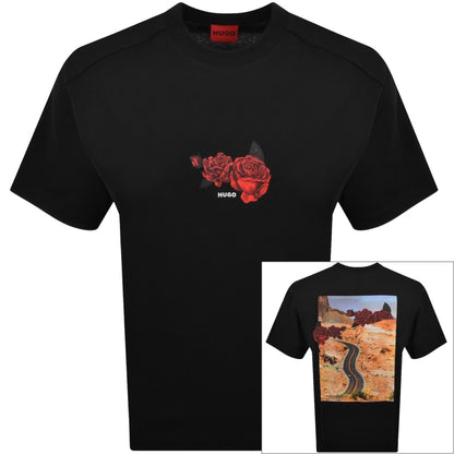HUGO Domans Crew Neck T Shirt Black