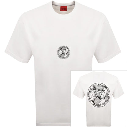 HUGO Dwresto Crew Neck T Shirt Off White