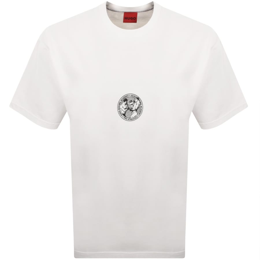 HUGO Dwresto Crew Neck T Shirt Off White