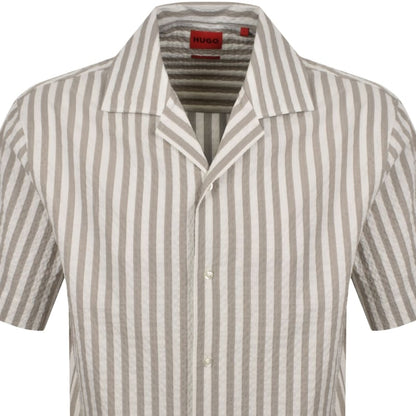 HUGO Espino Striped Shirt Light Brown
