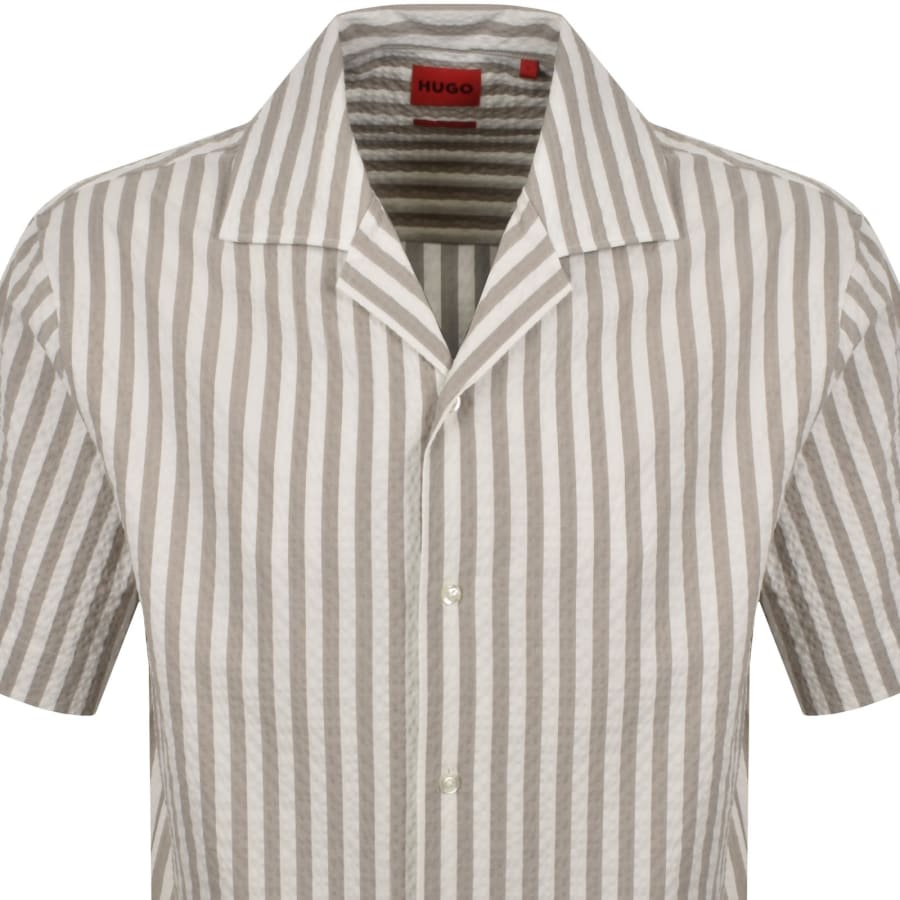 HUGO Espino Striped Shirt Light Brown
