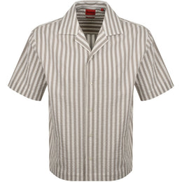 HUGO Espino Striped Shirt Light Brown