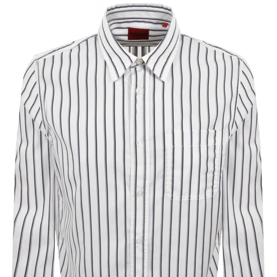 HUGO Long Sleeved Erillo Shirt White