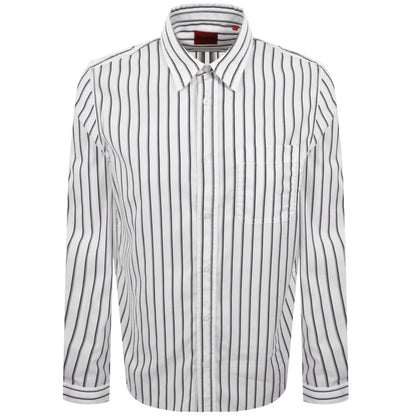 HUGO Long Sleeved Erillo Shirt White