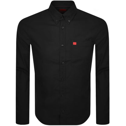 HUGO Long Sleeved Evito Shirt Black