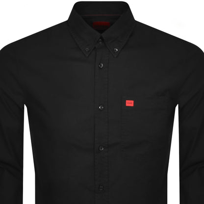HUGO Long Sleeved Evito Shirt Black