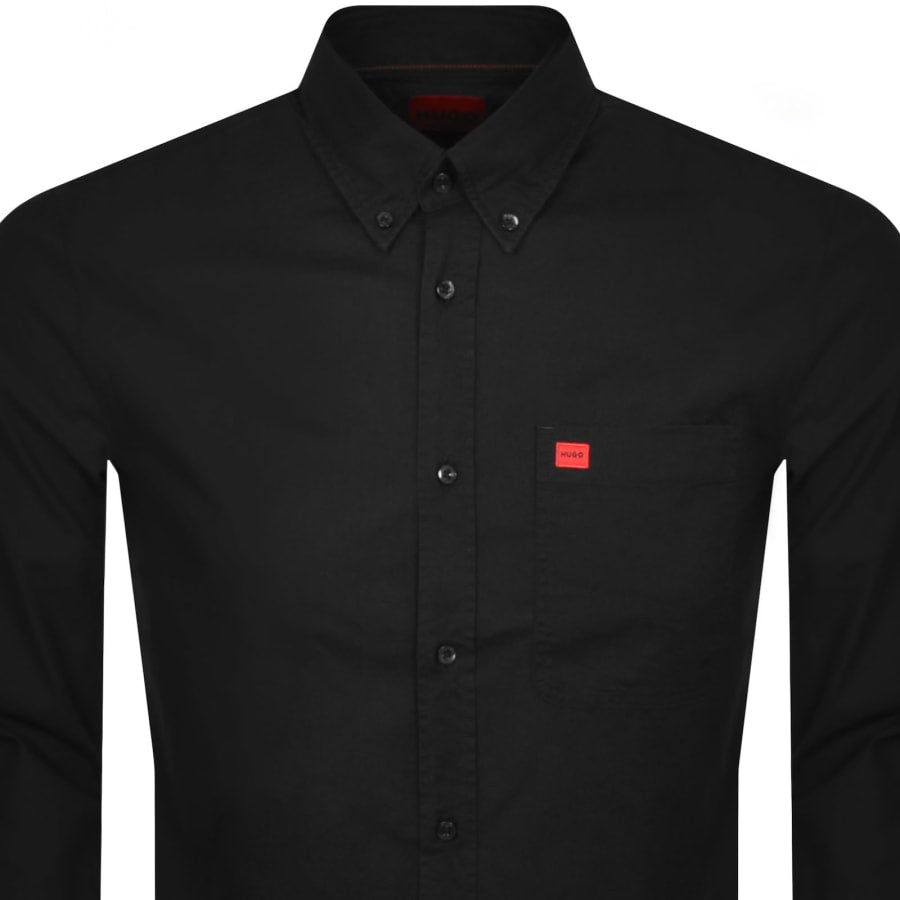 HUGO Long Sleeved Evito Shirt Black