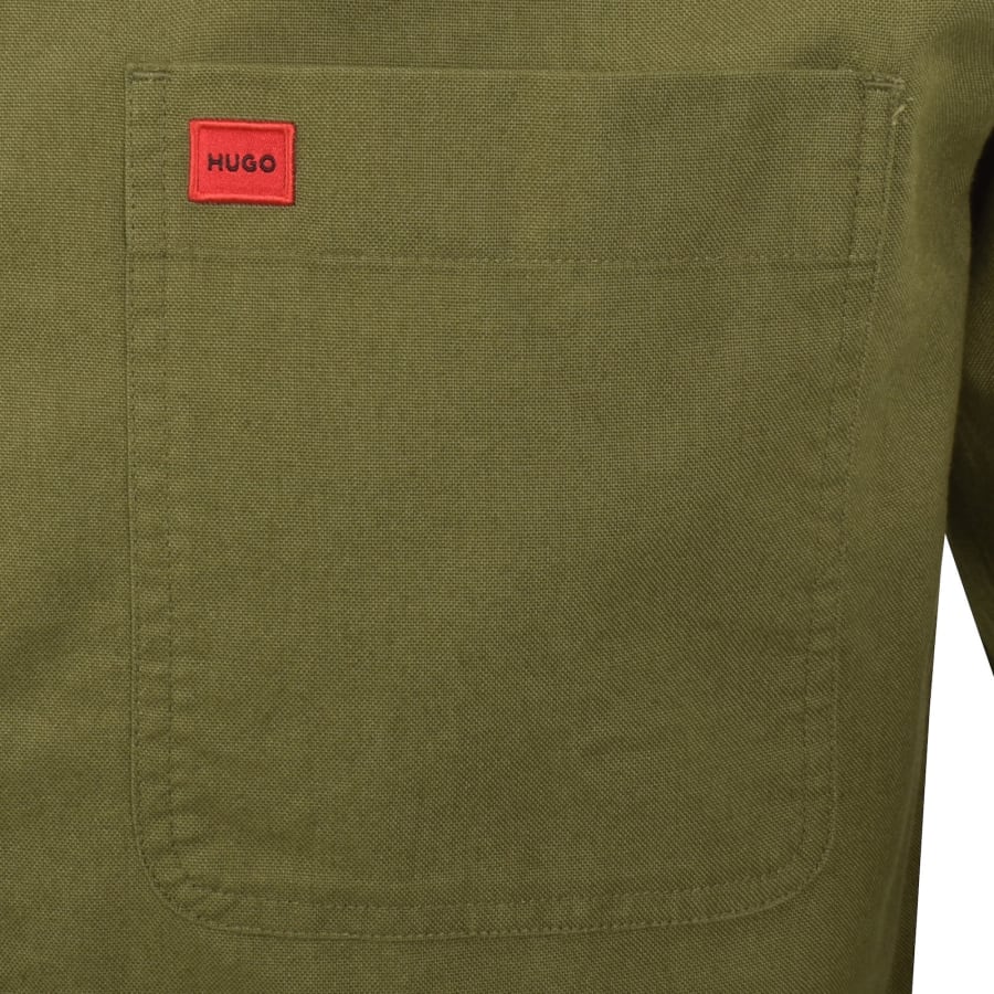 HUGO Long Sleeved Evito Shirt Green