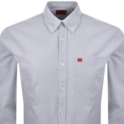 HUGO Long Sleeved Evito Shirt Pale Blue