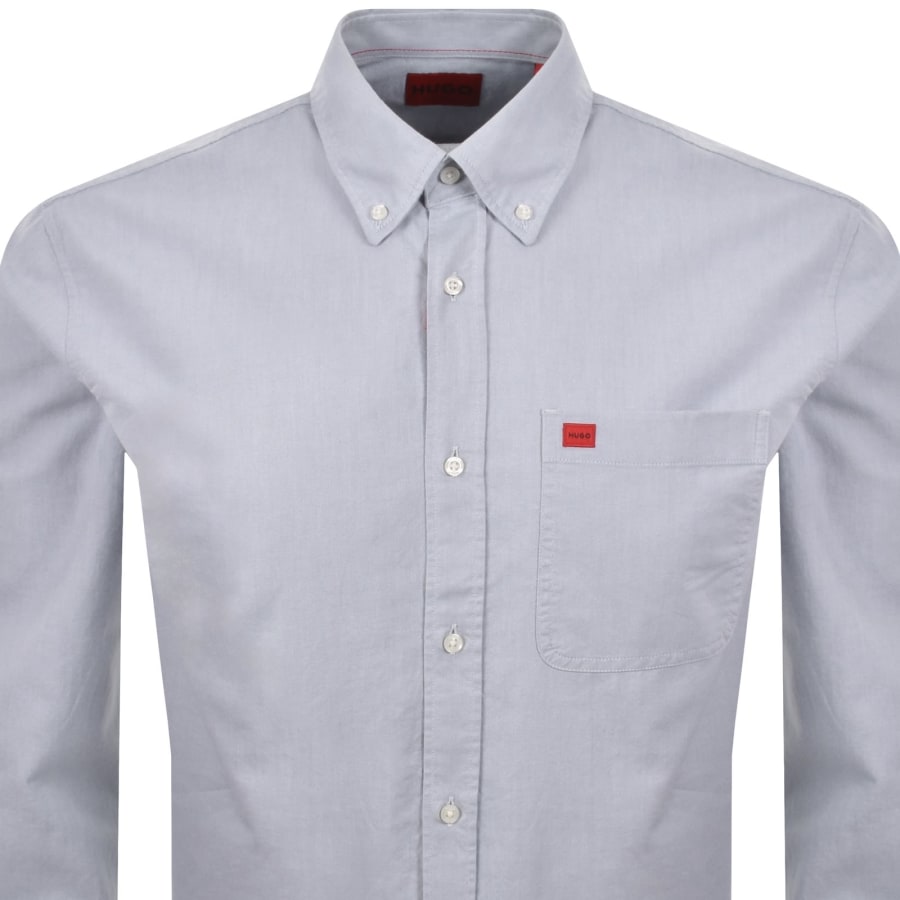 HUGO Long Sleeved Evito Shirt Pale Blue