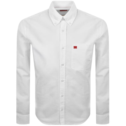 HUGO Long Sleeved Evito Shirt White