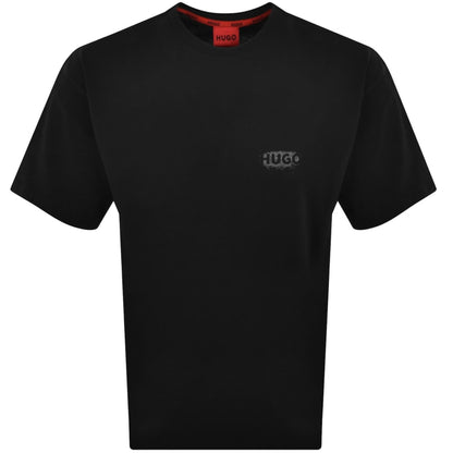 HUGO Loose Fit Spray Logo T Shirt Black