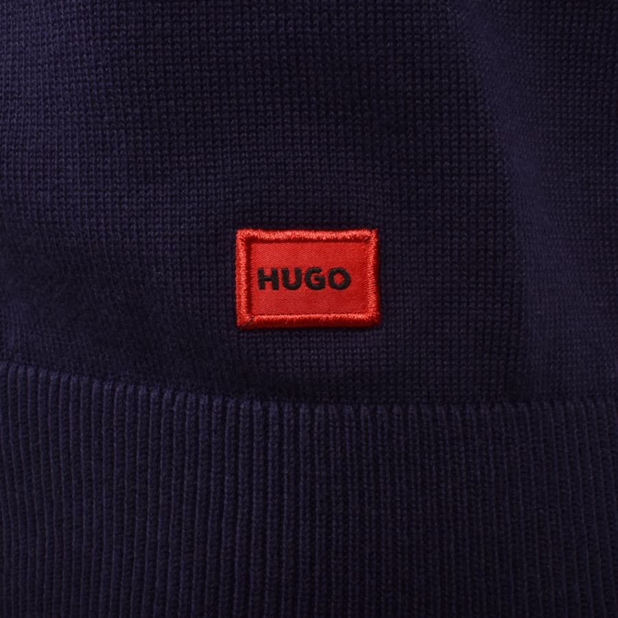 HUGO San Jacque Full Zip Knit Jumper Navy