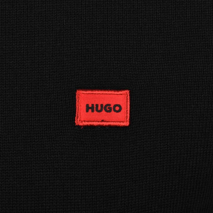HUGO San Quintus Half Zip Knit Jumper Black