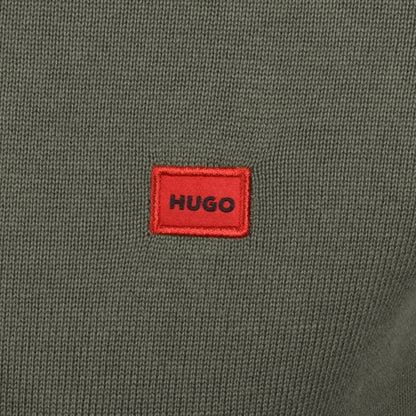 HUGO San Quintus Knit Jumper Green