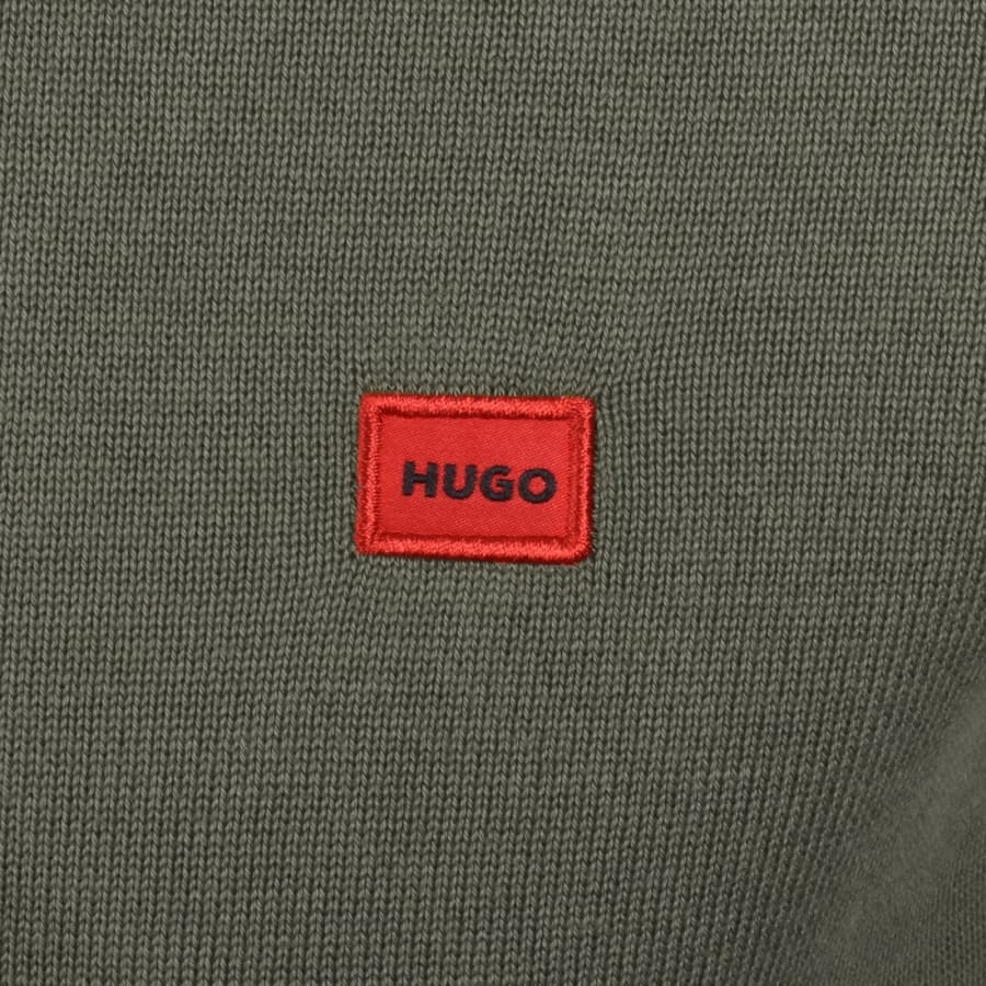 HUGO San Quintus Knit Jumper Green