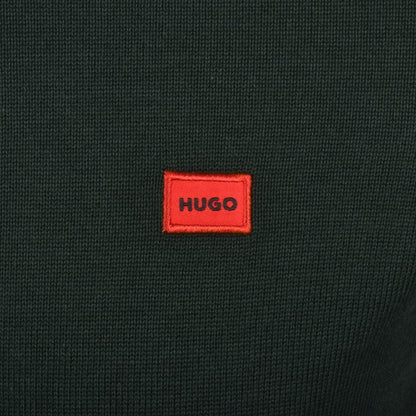 HUGO San Quintus Knit Jumper Green
