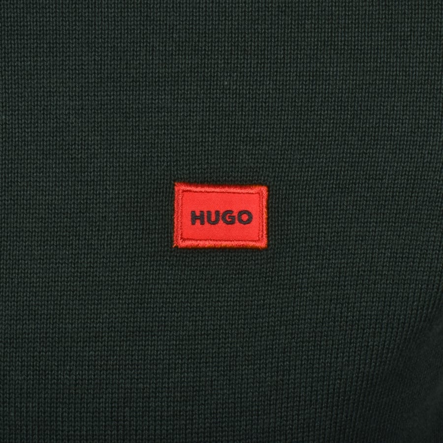 HUGO San Quintus Knit Jumper Green